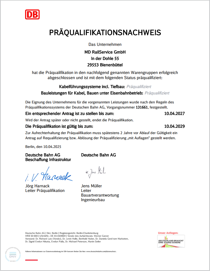 DB-Präqualifizierung